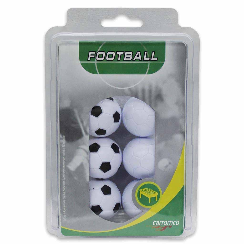 Pack 6 Bolas Futbolin 3 Blanca Negra + 3 Blancas