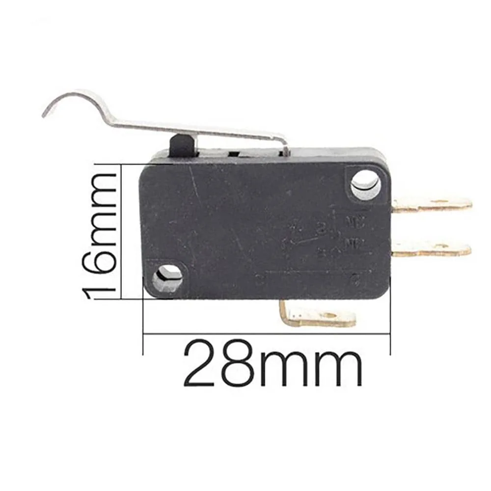Micro interruptor 28mm x 16mm con varilla curvada 27mm