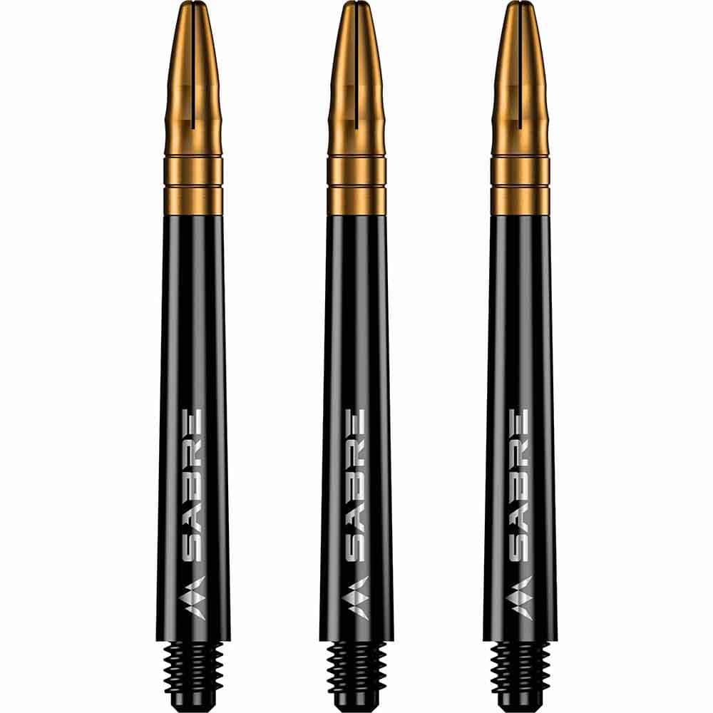 Cañas Mission Darts Sabre Polycarbonate Negra Dorada Intermedia 41mm