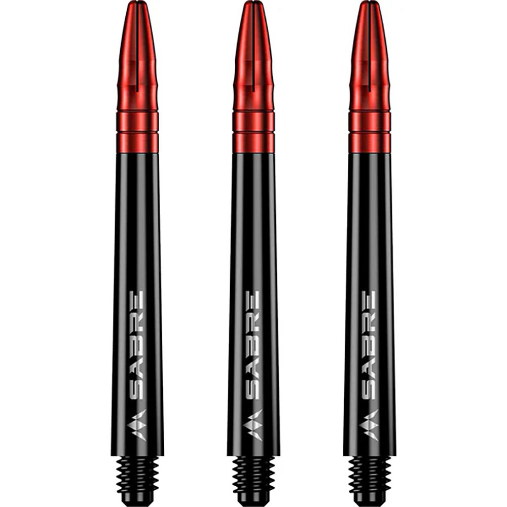 Cañas Mission Darts Sabre Polycarbonate Negra Roja Intermedia 41mm