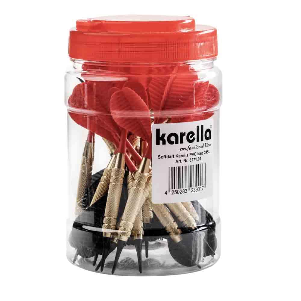 Pack de 24 Dardos Cuerpo Laton Karella Punta Plástico Completos