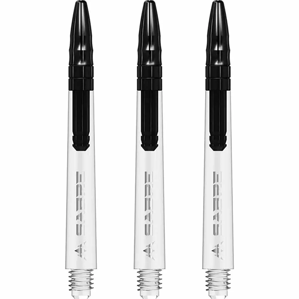 Cañas Mission Darts Sabre Polycarbonate Negra Transparente Intermedia 41mm