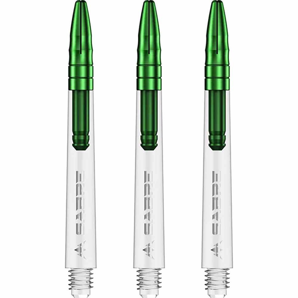 Cañas Mission Darts Sabre Polycarbonate Verde Transparente Corta 34mm