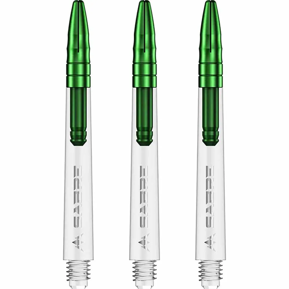 Cañas Mission Darts Sabre Polycarbonate Verde Transparente Corta 34mm