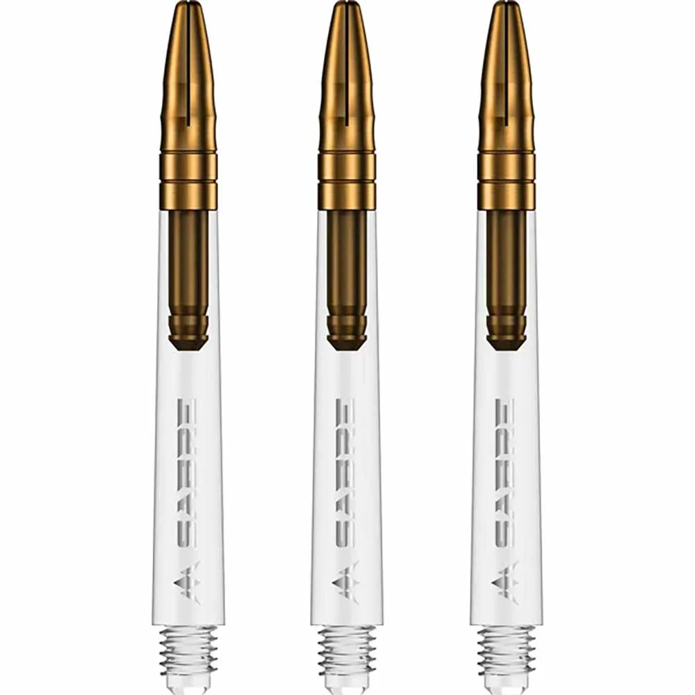 Cañas Mission Darts Sabre Polycarbonate Dorada Transparente Corta 34mm