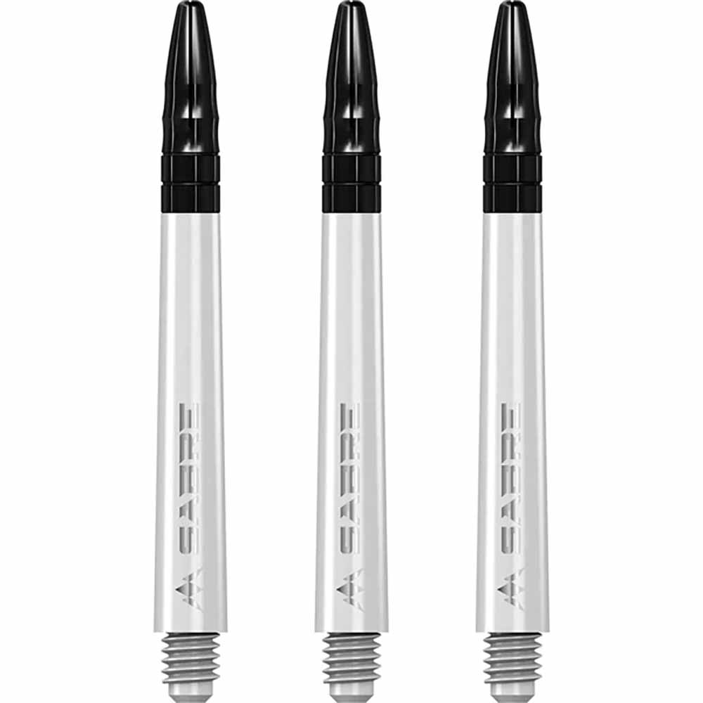 Cañas Mission Darts Sabre Polycarbonate Blanco Negro Corta 34mm