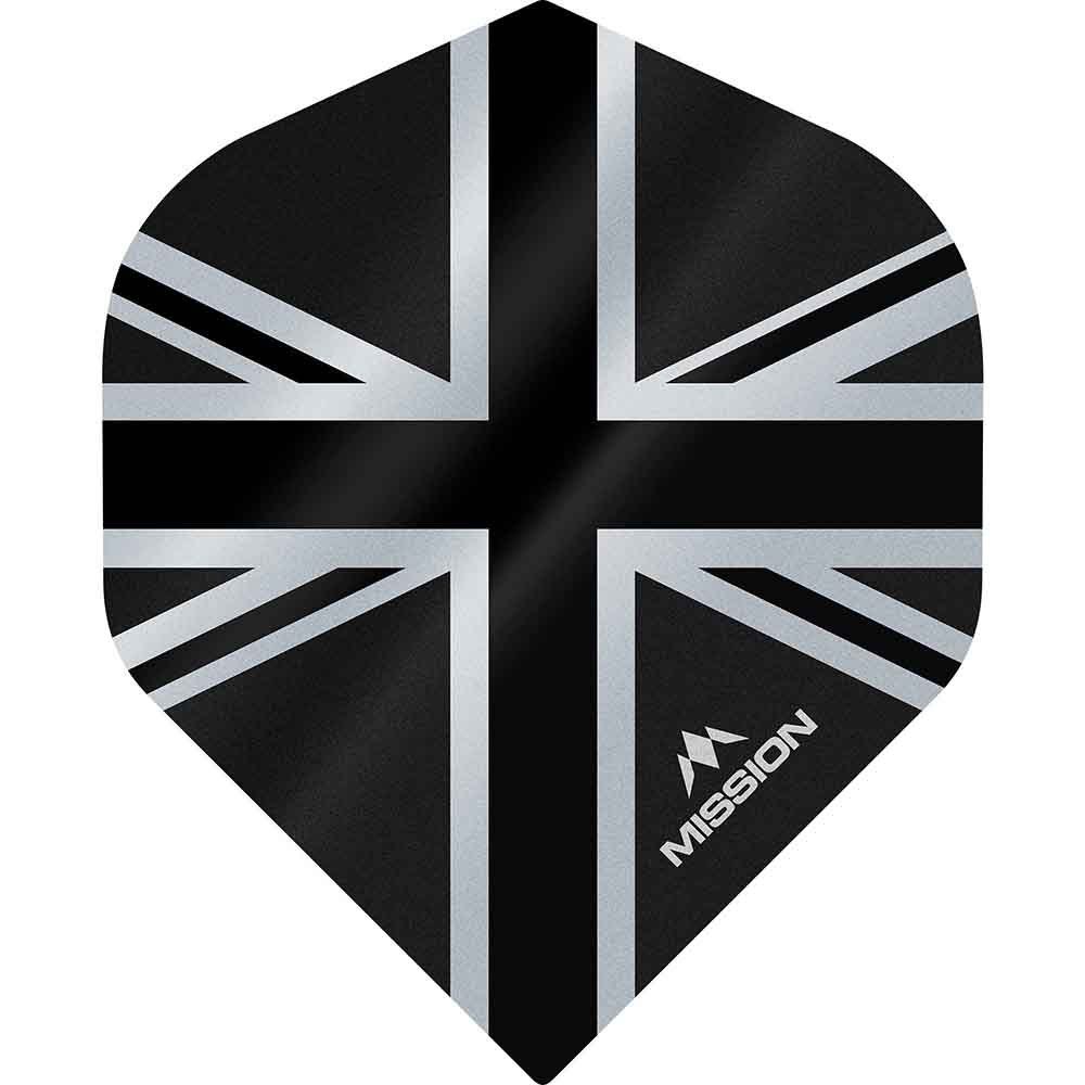 Plumas Mission Darts No2 Std Alliance Union Jack Negro