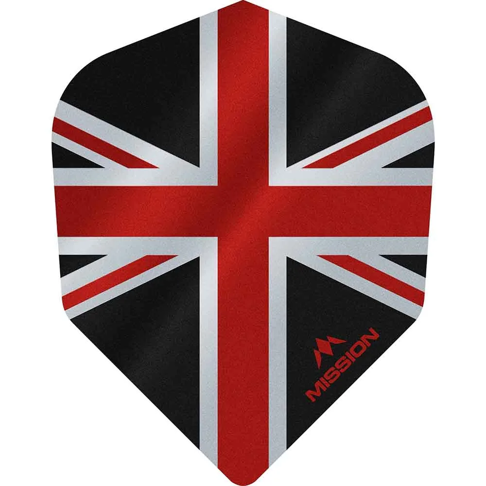 Plumas Mission Darts No6 Alliance Union Jack Negro Rojo