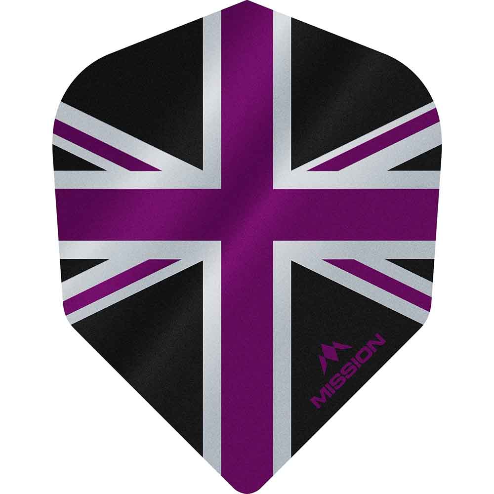 Plumas Mission Darts No6 Alliance Union Jack Negro Morado