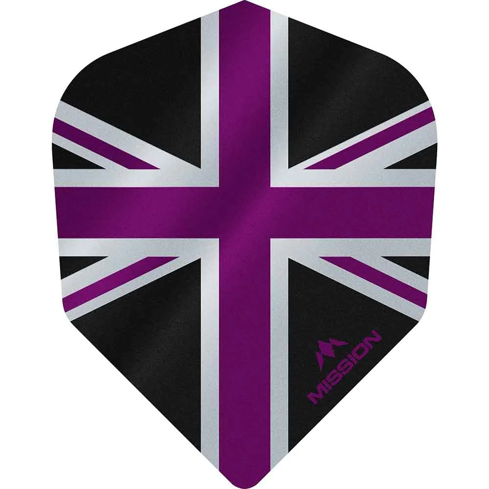 Plumas Mission Darts No6 Alliance Union Jack Negro Morado