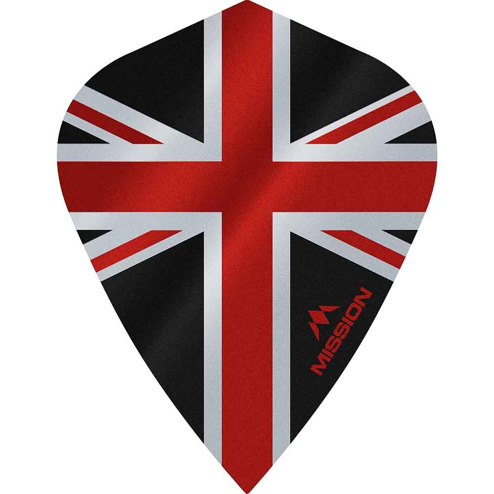 Plumas Mission Darts Kite Alliance Union Jack Negro Rojo