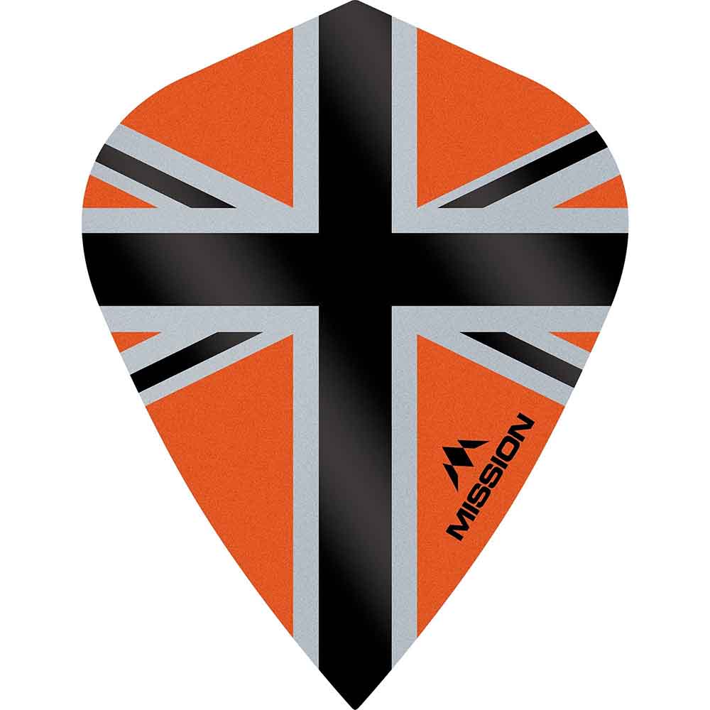 Plumas Mission Darts Kite Alliance-X Union Jack Negro Naranja