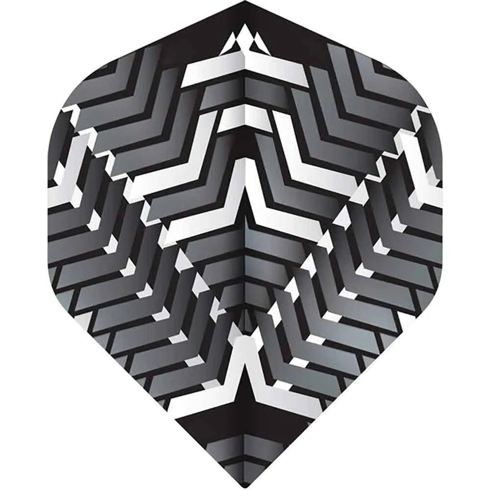 Mission Darts Flights No2 Std Vex Schwarz Weiß