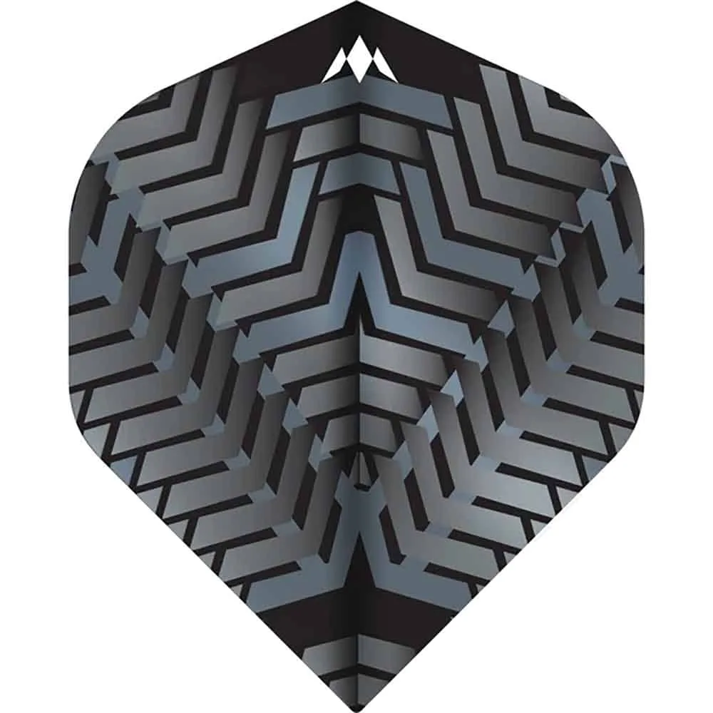 Mission Darts Flights No2 Std Vex Schwarz Grau