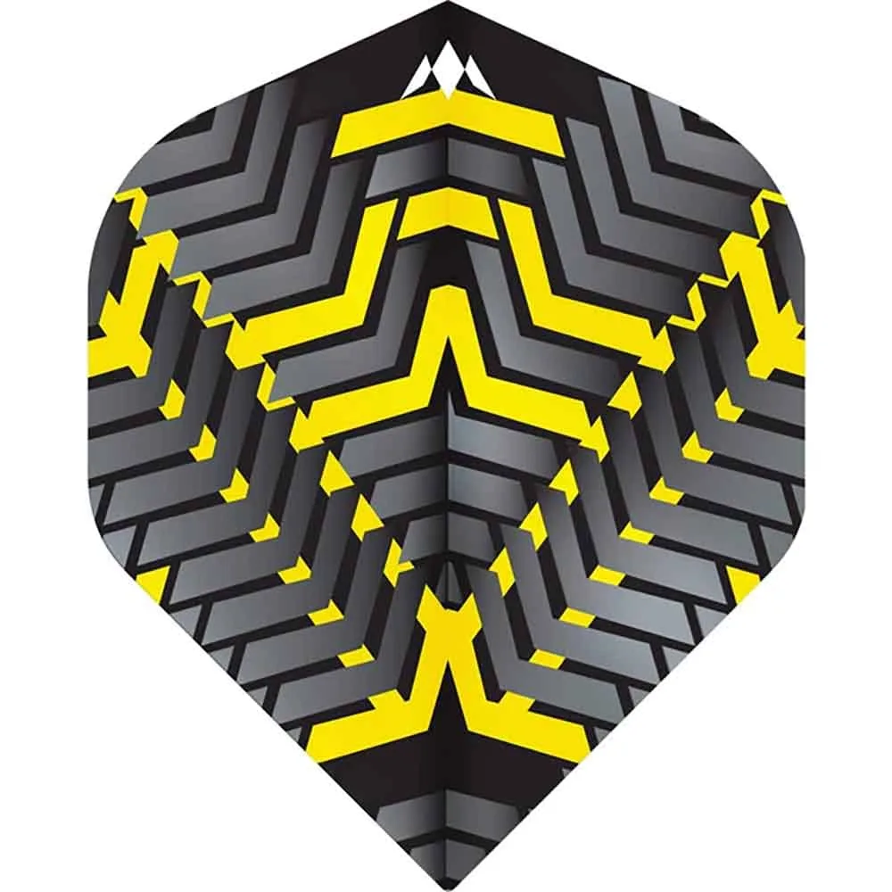 Mission Darts Flights No2 Std Vex Schwarz Gelb