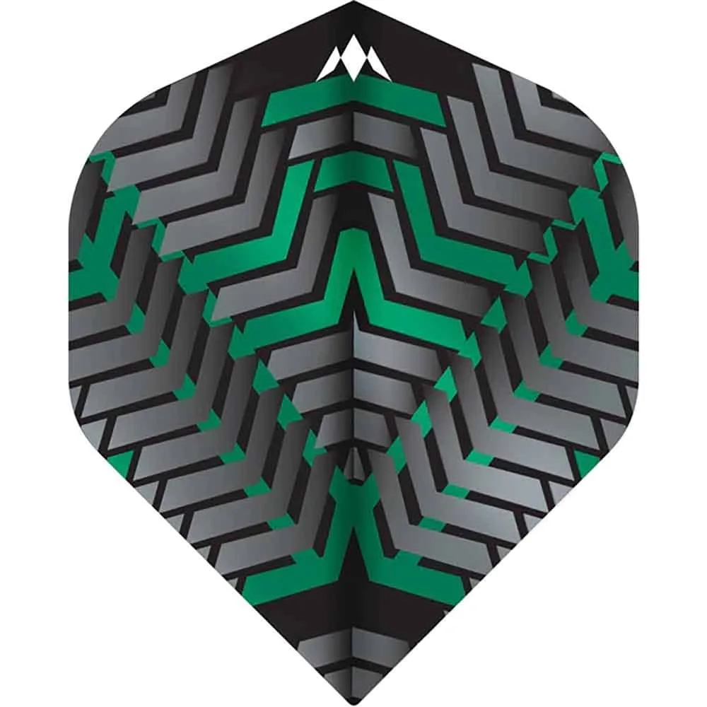 Mission Darts Flights No2 Std Vex Schwarz Grün