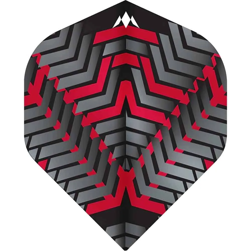 Mission Darts Flights No2 Std Vex Schwarz Rot