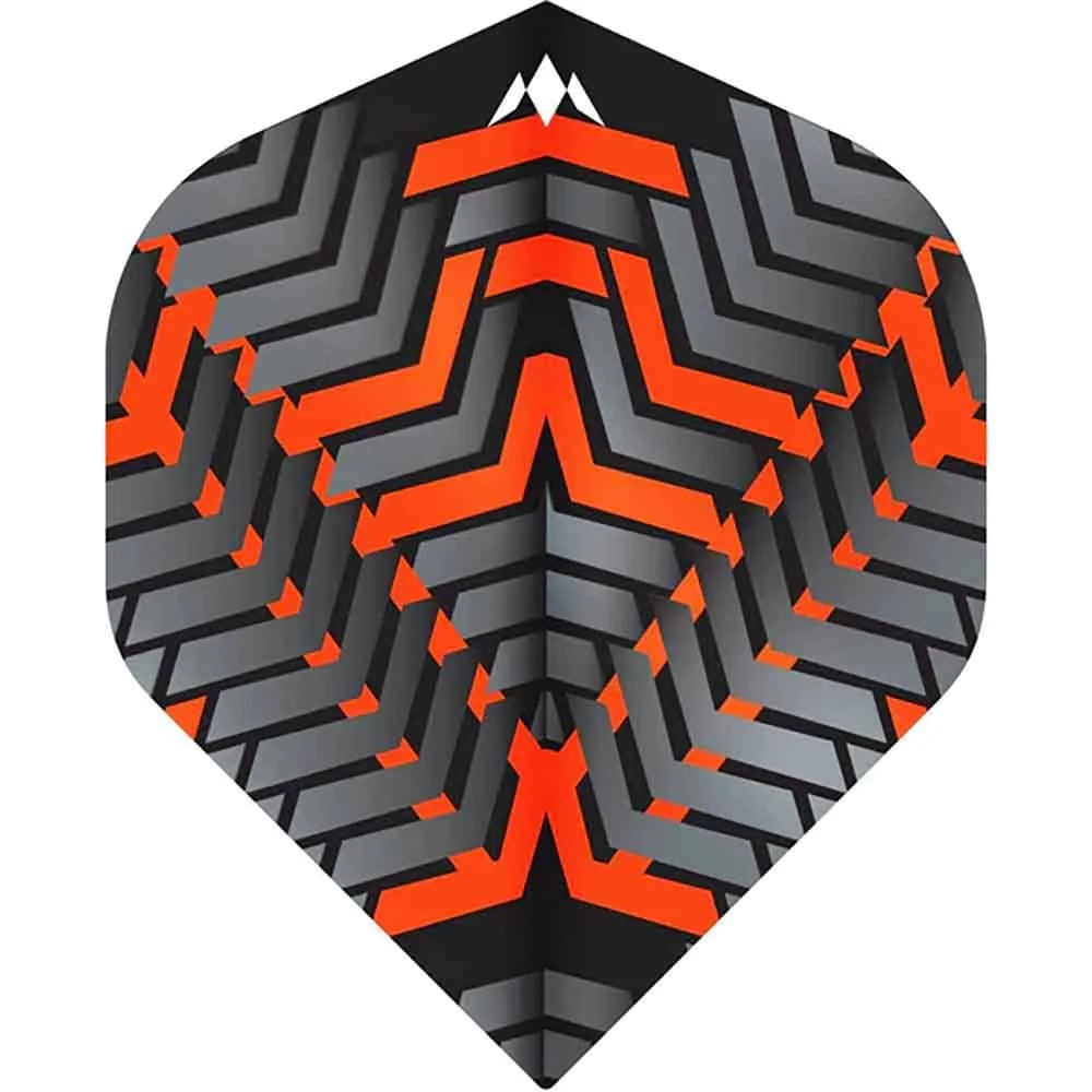 Mission Darts Flights No2 Std Vex Schwarz Orange