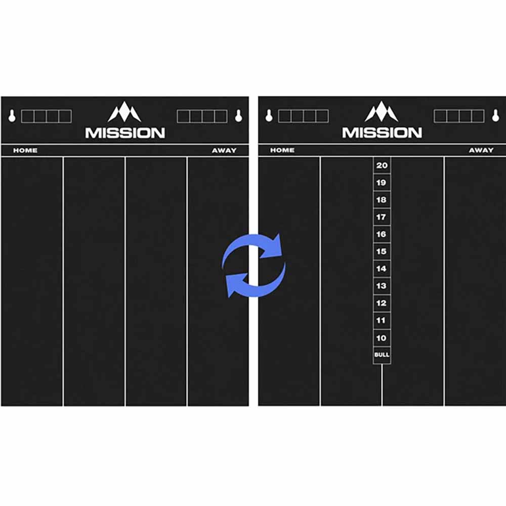 Pizarra Mission Darts 2 Caras 501 + Cricket Negra