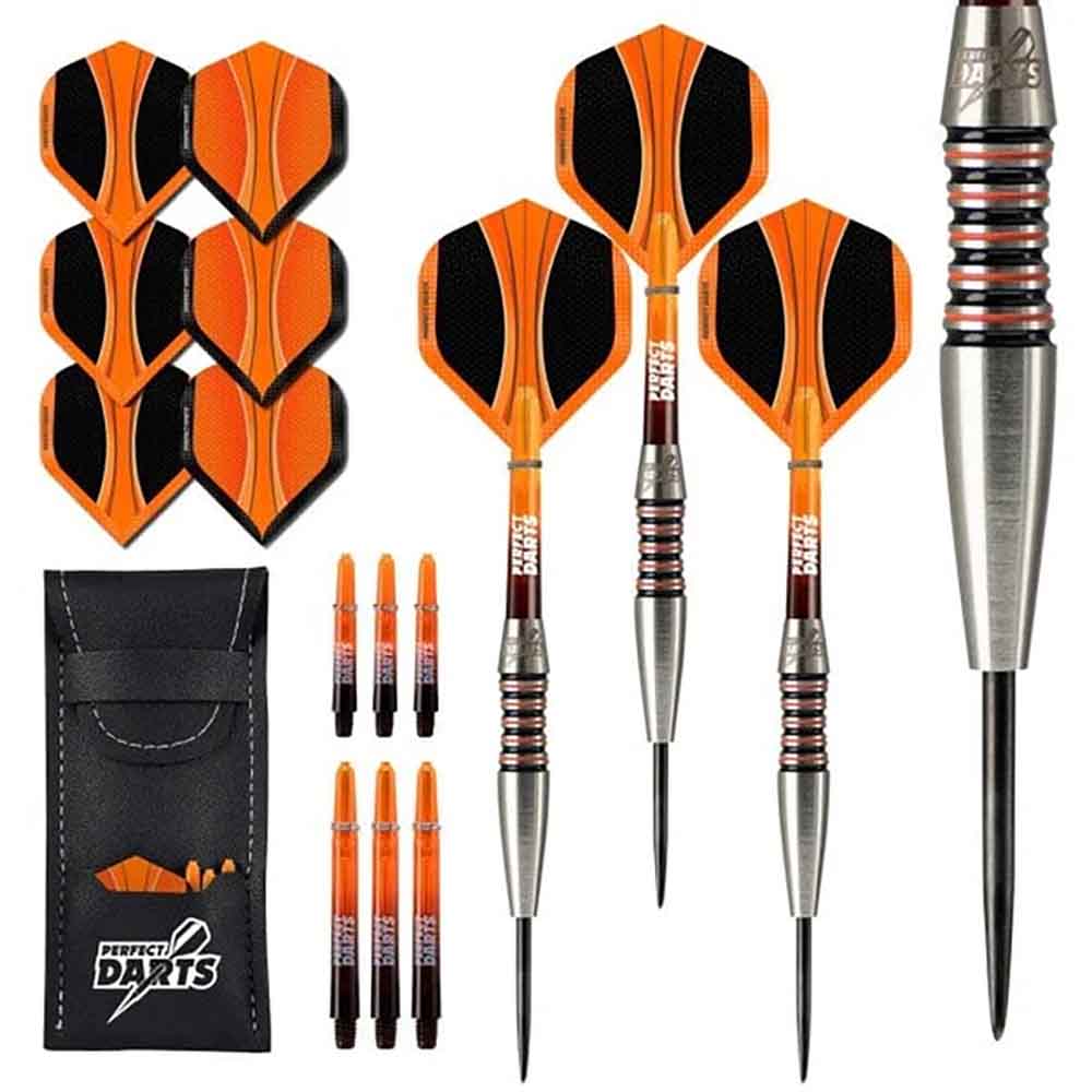 Dardos Perfect Darts Solarfox 1 Scallop Negro Naranja 90% 22g