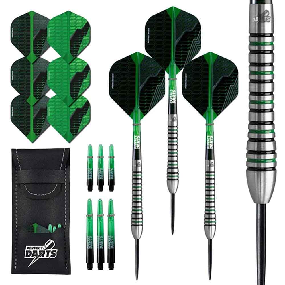 Dardos Perfect Darts Black Grenade Ringed Negro Verde 90% 21g