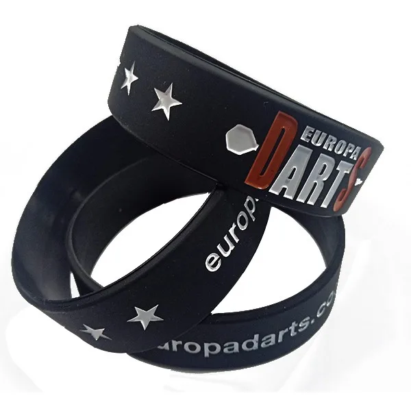 Pulsera de silicona Europadarts. Negra