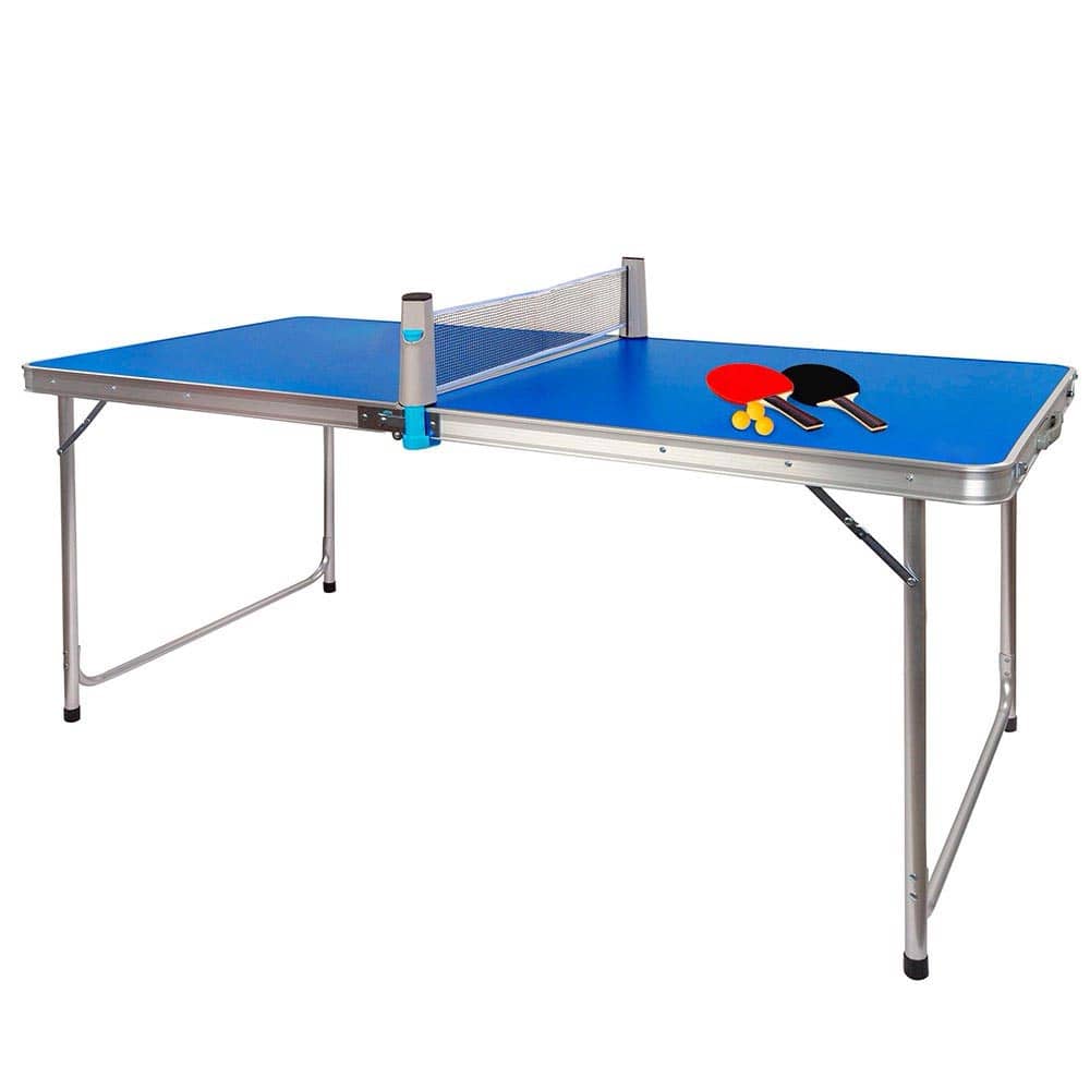 Mesa de Ping Pong Plegable 120x60x70 Con Raquetas y Pelotas