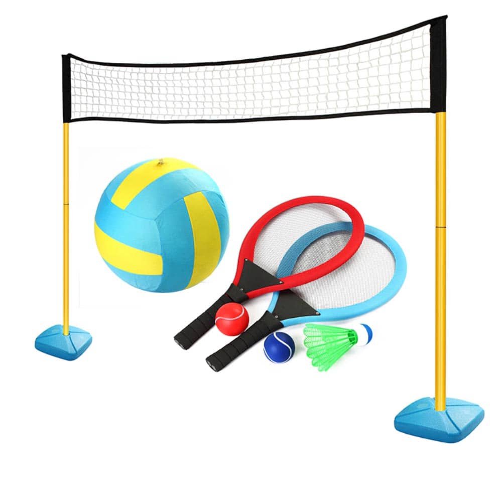 Juego 3 en 1 de Exterior para niños. Voliebol, Tenis y Bádminton