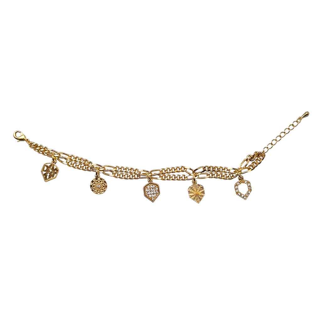 Pulsera Dorada 5 Elementos 