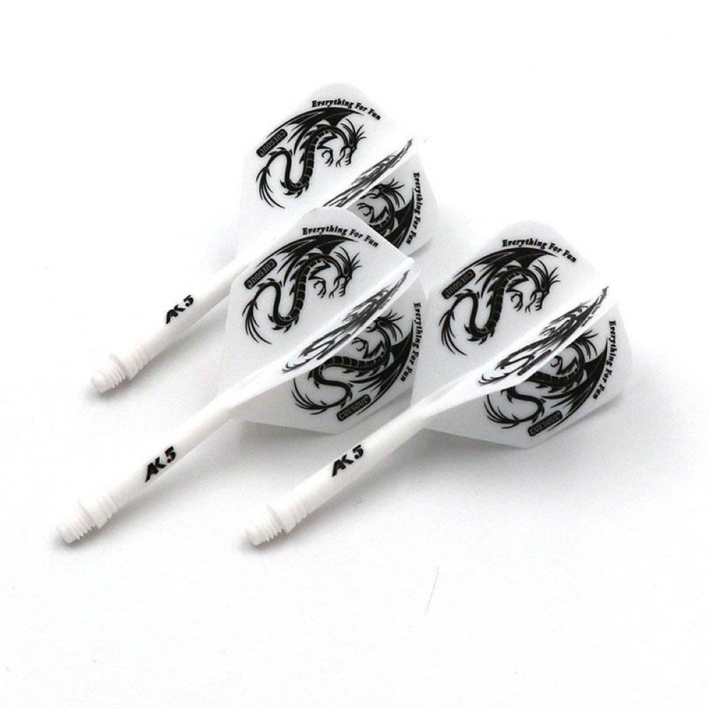 Plumas Cuesoul Flights AK5 Shape S Blanca Dragon Pattern 
