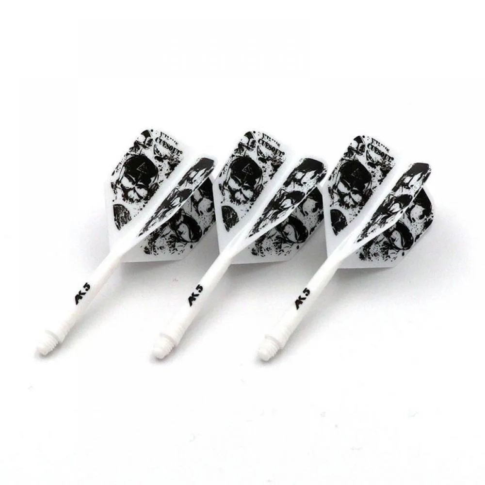 Plumas Cuesoul Integrate Flights AK5 Shape L Blanca Skeleton Pattern 