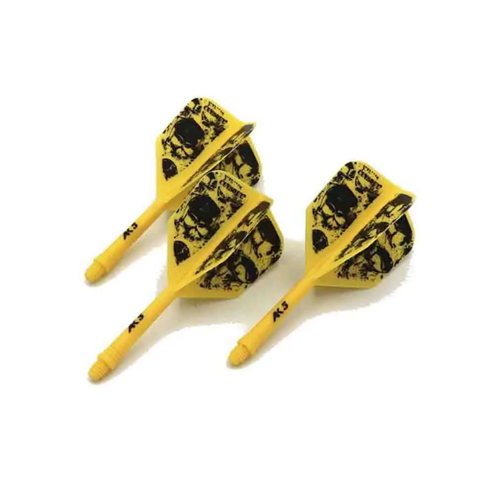 Plumas Cuesoul Integrate Flights AK5 Shape M Amarilla Skeleton Pattern 