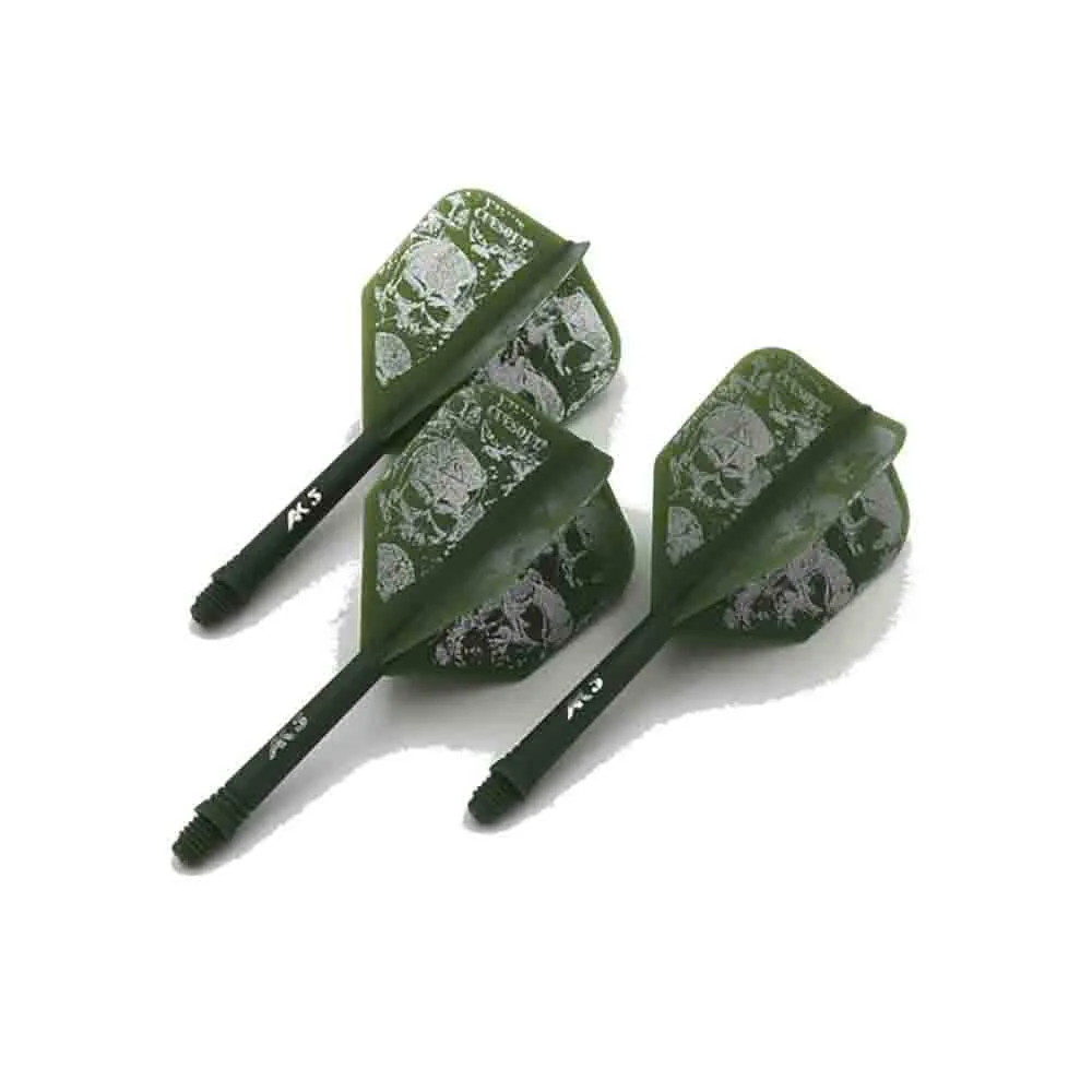 Plumas Cuesoul Integrate Flights AK5 Shape L Verde Skeleton Pattern 