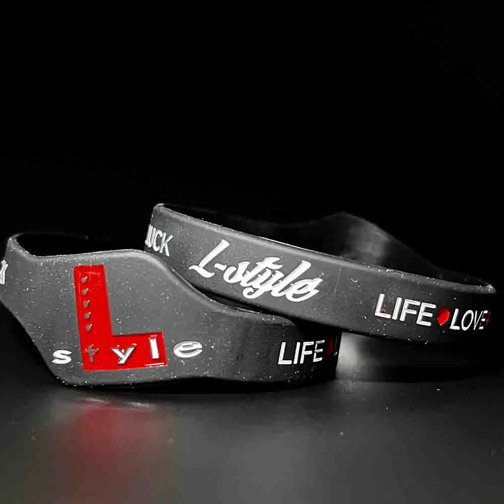 L-style Wristband Black Pulsera