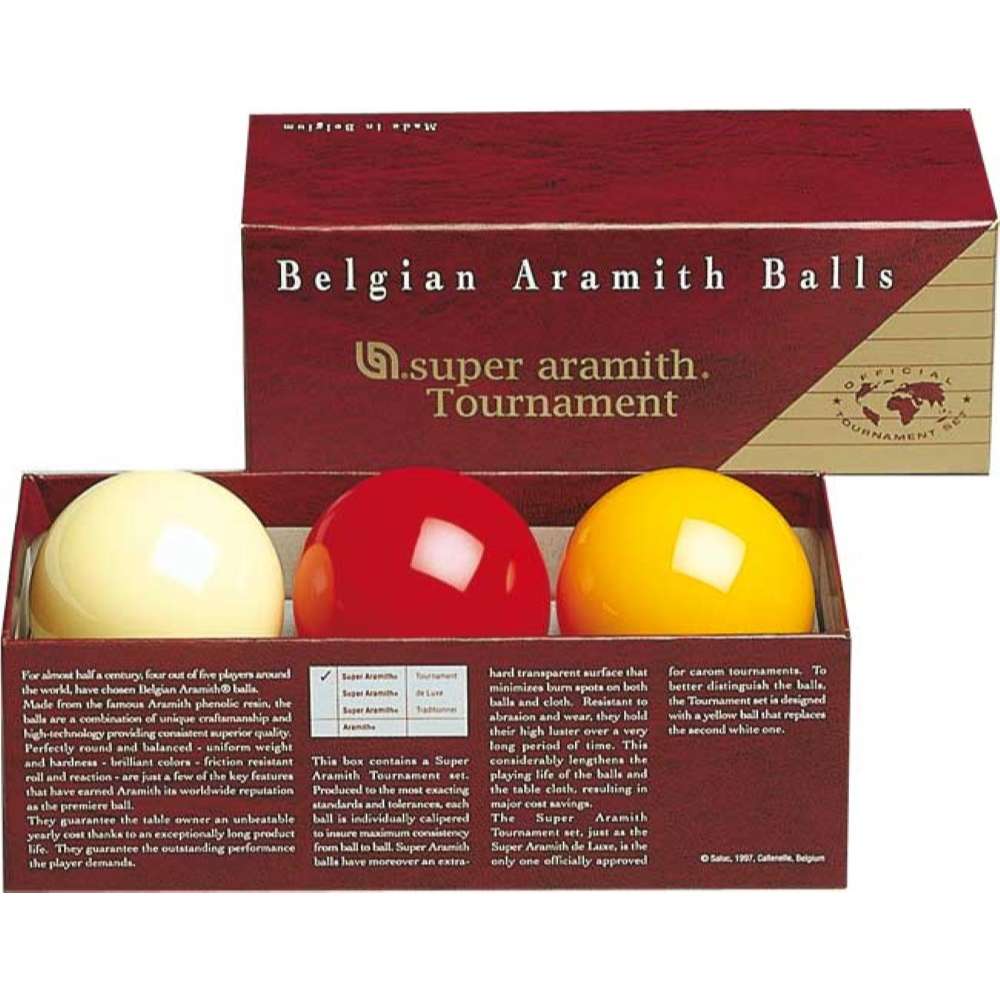 Juego Bolas Billar Carambola Carom Super Aramith Tournament de Luxe Caja Roja 61.5                                           