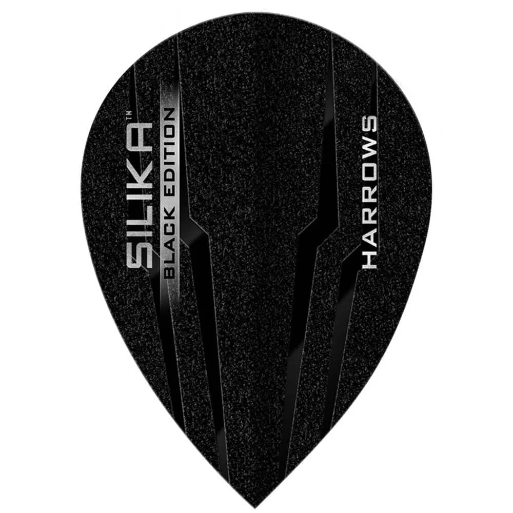Plumas Harrows Darts Flights Pear Silika Black  