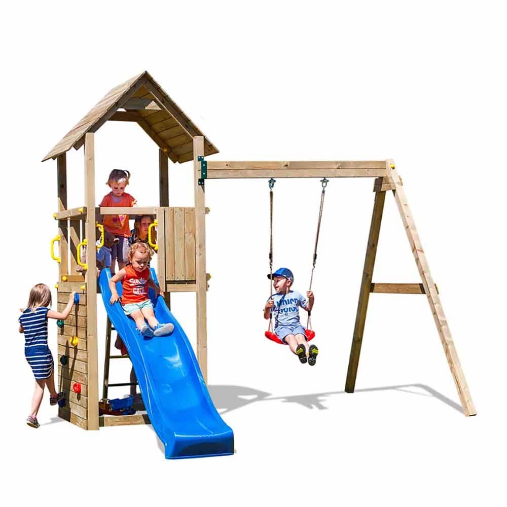 Torreta con tobogán columpio jardín trepador parque infantil para niños Carol-2