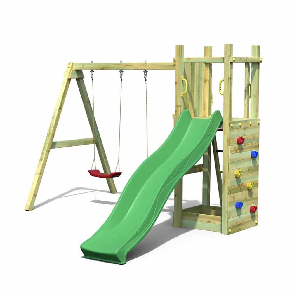Parque infantil de jardín tobogán infantil columpio doble escalada Funny-3 DS