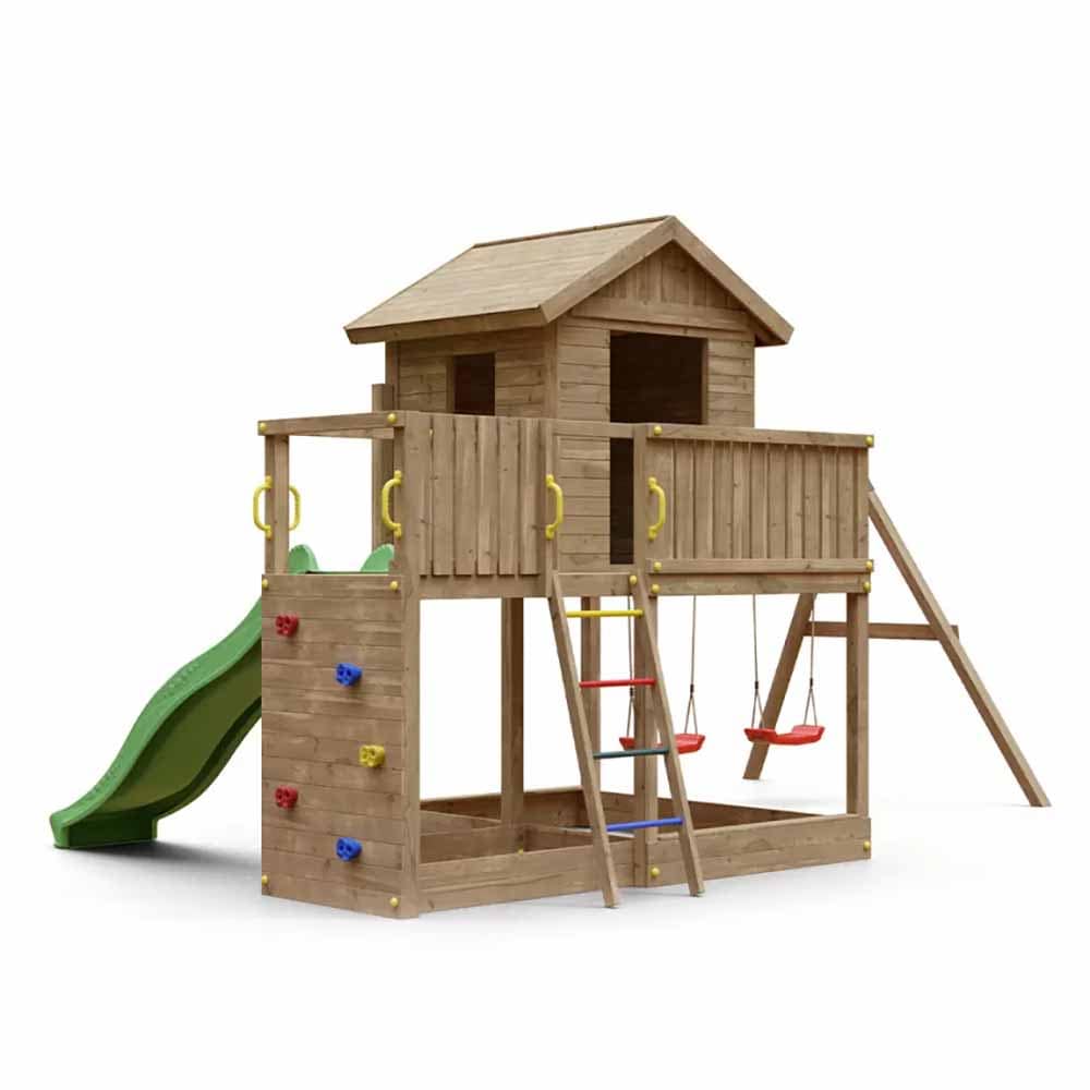 Jardín parque infantil casa trepadora tobogán doble columpio Galaxy L