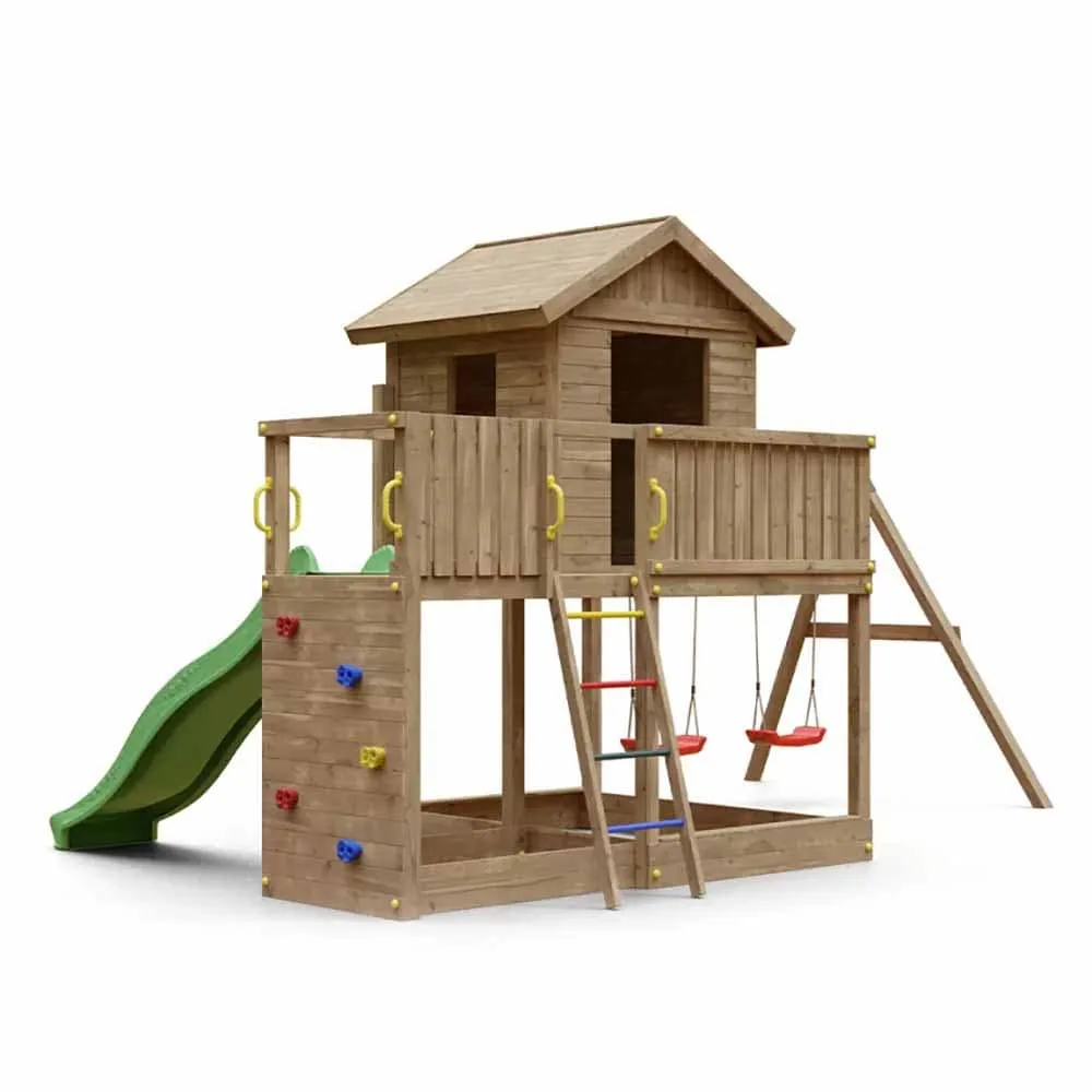 Jardín parque infantil casa trepadora tobogán doble columpio Galaxy L