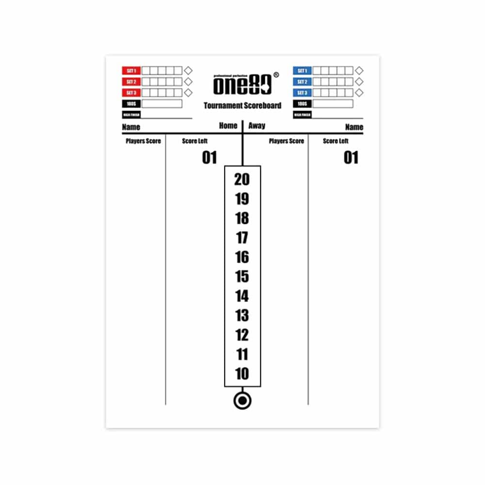 Pizarra One80 Tournament Scoreboard 43x35