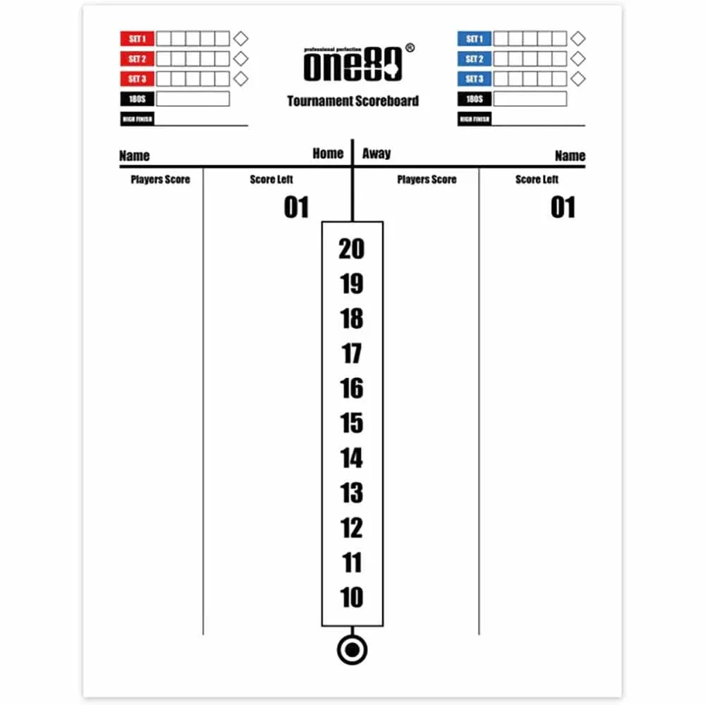 Pizarra One80 Tournament Scoreboard 60x30cm