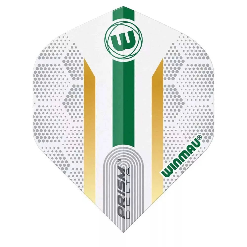 Plumas Winmau Darts Prism Delta Xenon Verde Dorado