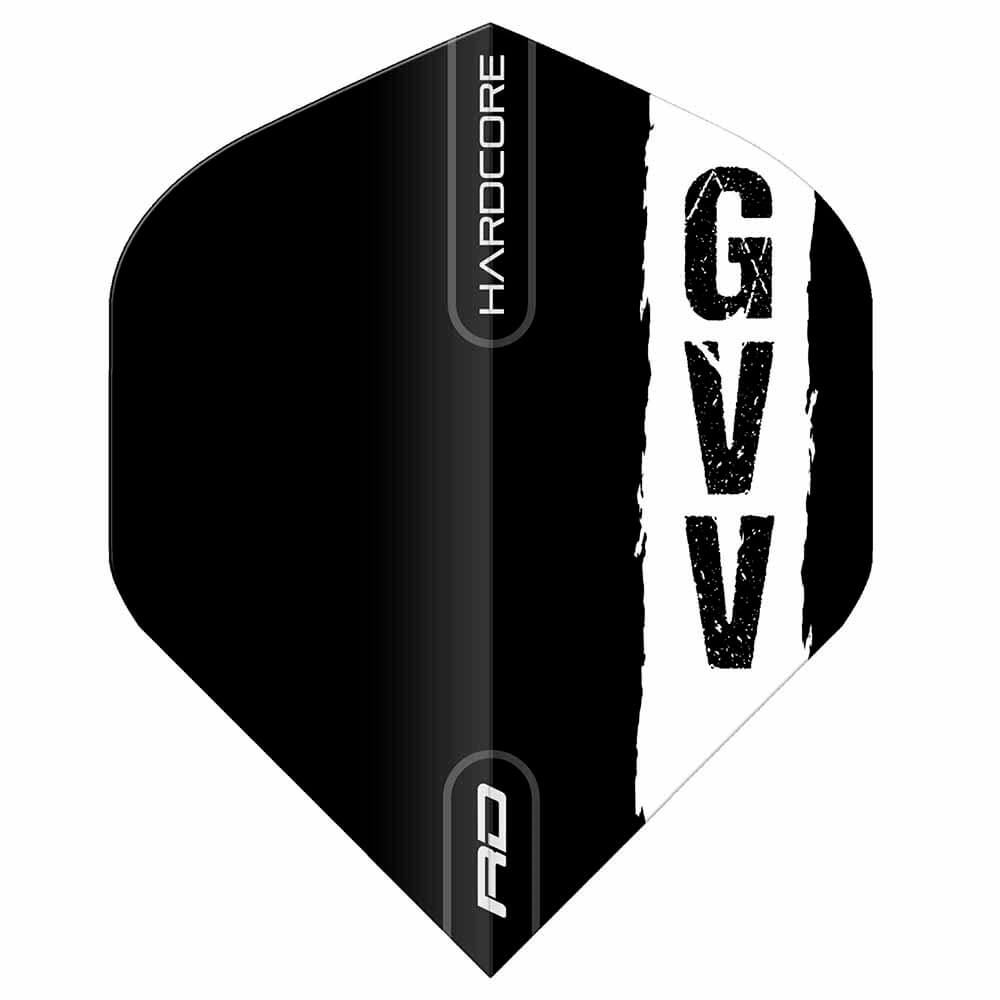 Plumas Flights Red Dragon Gian van Veen Black with GVV logo Hardcore Standard 