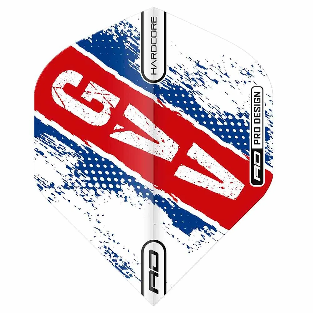 Plumas Flights Red Dragon Gian van Veen Red White and Blue Hardcore Standard