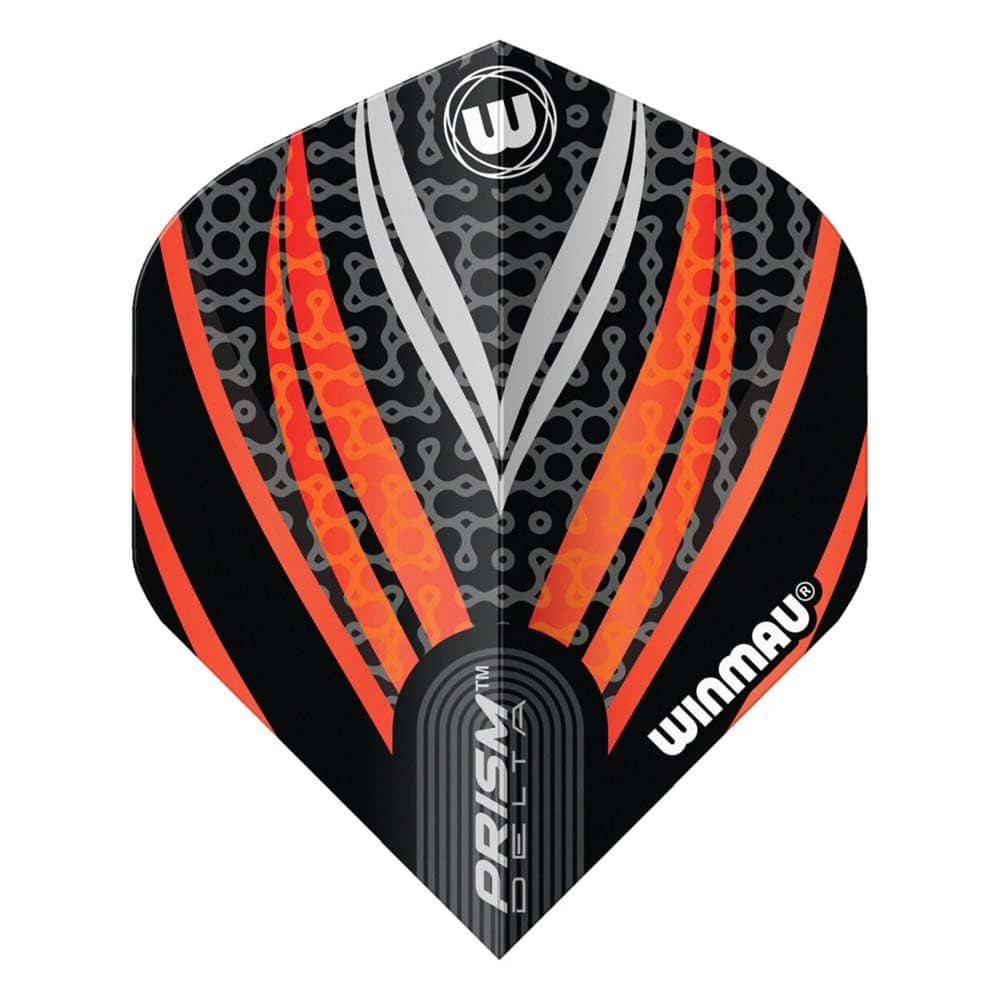 Plumas Winmau Darts Standard Prism Delta Negro Blanco Naranja