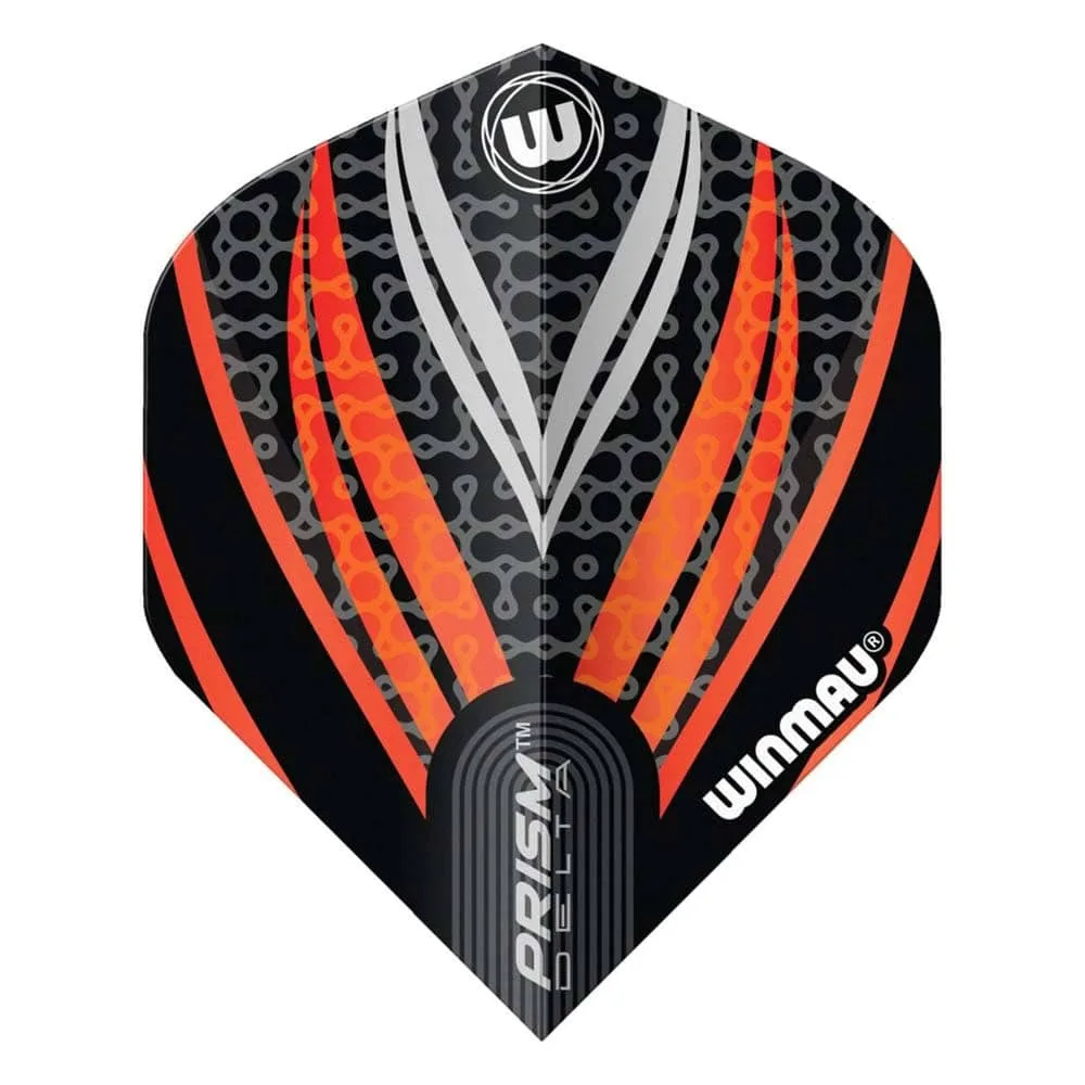 Plumas Winmau Darts Standard Prism Delta Negro Blanco Naranja