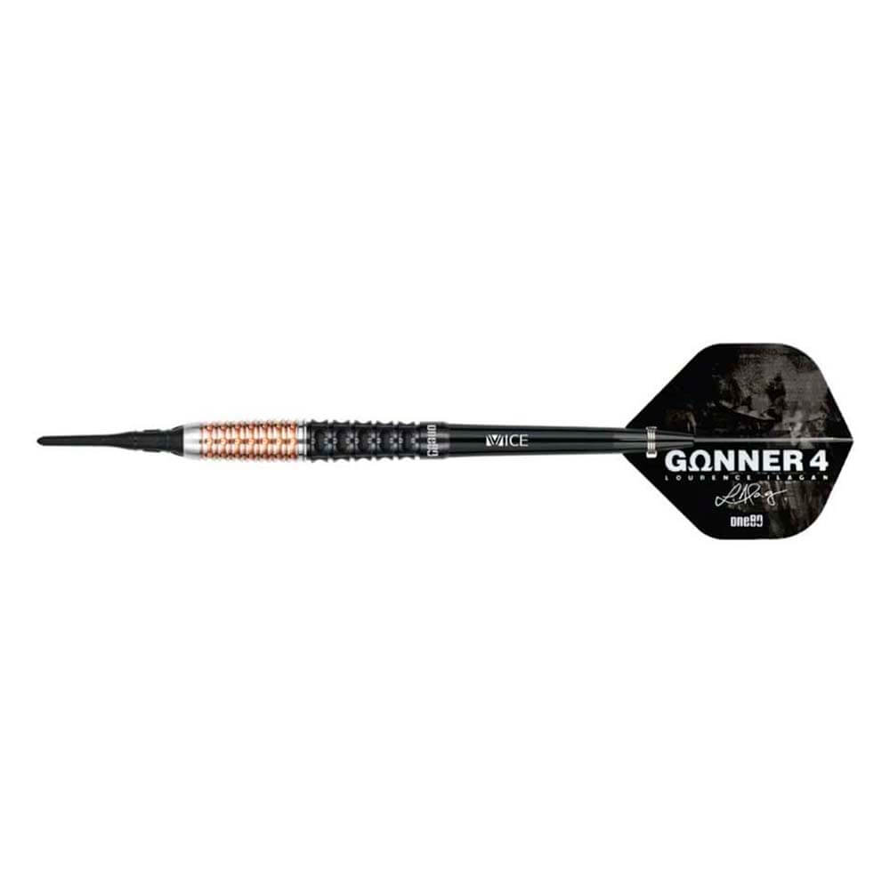 Dardos One80 Gunner 4 Lourence Ilagan Black Rose Oro 90% 20.5gr