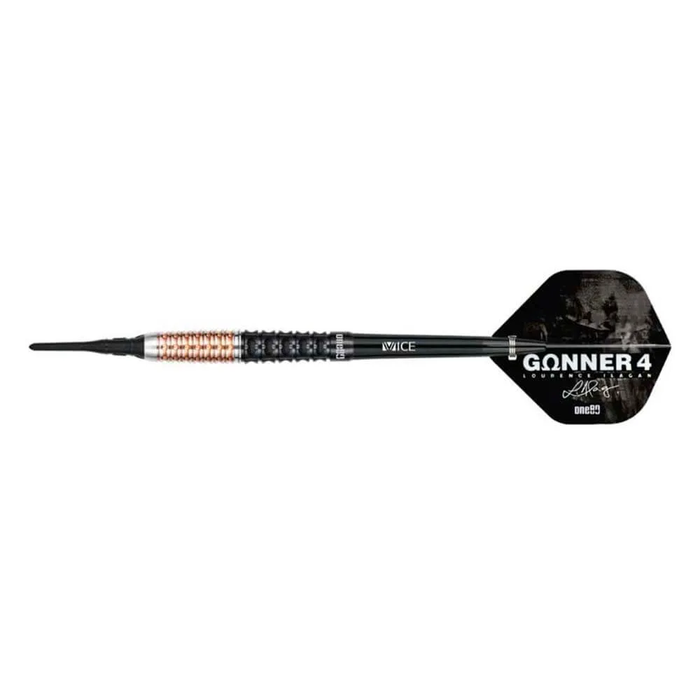 Dardos One80 Gunner 4 Lourence Ilagan Black Rose Oro 90% 20.5gr