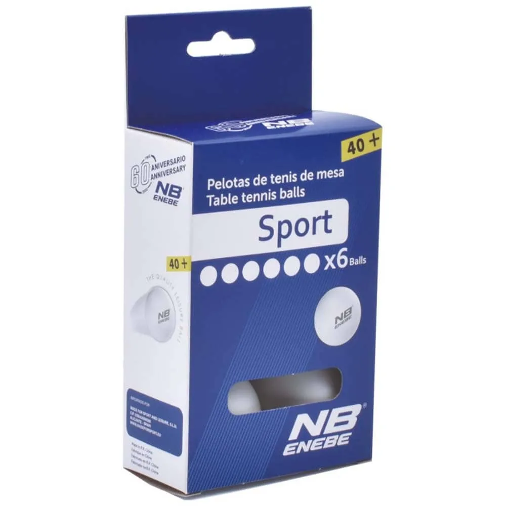 Blister 6 Pelotas Ping Pong Enebe Sport Blanco